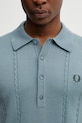 Fred Perry polo z dodatkiem wełny niebieski K2308.