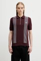 Fred Perry polo aplikacja bordowy K2310