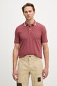 Blauer polo męskie bawełniane RANSOM czerwony BLUT02297