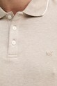 Michael Kors polo męskie bawełniane CB952SX20B beżowy