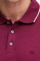 Michael Kors polo męskie bawełniane CR652SX20B bordowy