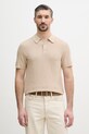 Michael Kors polo męskie bawełniane beżowy CS560GO469