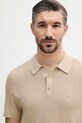 Michael Kors polo męskie bawełniane beżowy CS560GO469