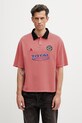 Martine Rose polo męskie bawełniane różowy 674JE02110