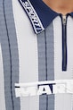 Martine Rose Logo polo męskie z wiskozy niebieski 958YA12507