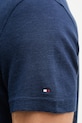 Tommy Hilfiger тениска тип пулове с яка мъжка с лен NEW YORK MW0MW42679 тъмносин