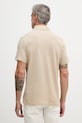 Дрехи Tommy Hilfiger тениска тип пулове с яка мъжка с лен NEW YORK MW0MW42679 бежов