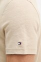 Tommy Hilfiger тениска тип пулове с яка мъжка с лен NEW YORK MW0MW42679 бежов