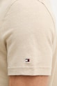 Tommy Hilfiger тениска тип пулове с яка мъжка с лен NEW YORK MW0MW42679 бежов