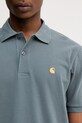 Carhartt WIP S/S Chase Pique Polo bawełniane męskie niebieski I023807.3LPXX
