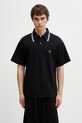 Needles polo bawełniane męskie czarny SX442