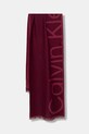 Calvin Klein szalik nadruk bordowy LV04F8066G