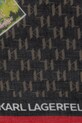 Akcesoria Karl Lagerfeld chusta z domieszką jedwabiu IKON MONOGRAM B1W33032 czarny