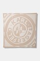 Karl Lagerfeld šátek ženský s příměsí hedvábí K/CIRCLE béžová B2W33041