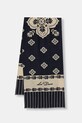 Les Deux eșarfă din bumbac Arabesque cu modele bleumarin 1001607