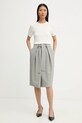 Sukňa s prímesou vlny BOSS Vakava 50553666 sivá SS26
