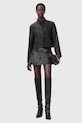 Odzież AllSaints spódnica skórzana W059RD czarny