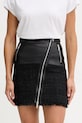 Karl Lagerfeld spódnica z domieszką wełny casual czarny B1W12001