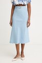 Pinko φούστα με λινό μπλε 106535.A34G