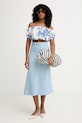 Pinko φούστα με λινό 106535.A34G μπλε SS26