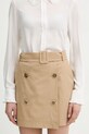 Pinko spódnica bawełniana bawełna beżowy 106279.A2ER