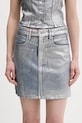 Karl Lagerfeld Jeans spódnica jeansowa z elastanem srebrny B1W12018