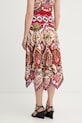 Odzież Farm Rio spódnica z dodatkiem lnu 344016 czerwony