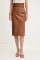 Elisabetta Franchi fustă de piele uni maro GP09Z61E2