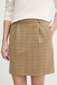 Barbour spódnica z dodatkiem wełny Petunia tkanina beżowy LSK0151