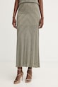 Twinset sukňa s ľanom zelená 261TT3211