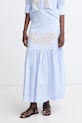 Twinset sukňa bavlnená modrá 261AT2031