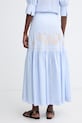 Oblečenie Twinset sukňa bavlnená 261AT2031 modrá
