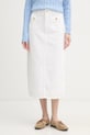 Tommy Hilfiger spódnica z rozcięciem jeansowa biały WW0WW48607