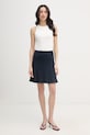 Tommy Hilfiger spódnica z bawełną WW0WW50725 granatowy SS26