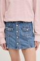 Levi's spódnica jeansowa BUTTON FRONT bawełna niebieski 005NA