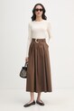 Gaudi spódnica bawełniana 611FD75002 brązowy SS26
