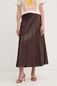 BOSS spódnica skórzana Sevara brązowy 50556237