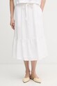 Dkny spódnica lniana casual biały P5JBCD87