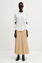 Undercover SKIRT sukně bavlněná UP1F1602 béžová