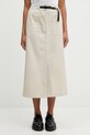 Gramicci LONG BAKER SKIRT spódnica z rozcięciem bawełniana beżowy G3SW.SK069.