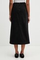 Odzież Gramicci LONG BAKER SKIRT spódnica z rozcięciem bawełniana G3SW.SK069. czarny
