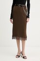 Haveone spódnica z rozcięciem brązowy GVS.Q026