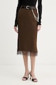 Haveone spódnica z rozcięciem brązowy GVS.Q026
