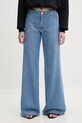 ERMANNO Firenze jeansy wide leg damskie niebieski D48EP040EJ4