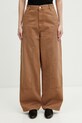 Carhartt WIP W Brandon Double Knee Pant spodnie cargo bawełniane damskie brązowy I036352.HZB7