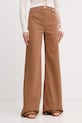 Elisabetta Franchi jeansy wide leg damskie brązowy PJ23N61E2