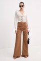 Elisabetta Franchi jeansy wide leg damskie PJ23N61E2 brązowy SS26