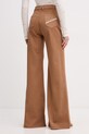 Odzież Elisabetta Franchi jeansy wide leg damskie PJ23N61E2 brązowy