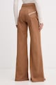 Odzież Elisabetta Franchi jeansy wide leg damskie PJ23N61E2 brązowy