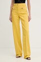 Elisabetta Franchi jeansy straight damskie żółty PJ25D61E2